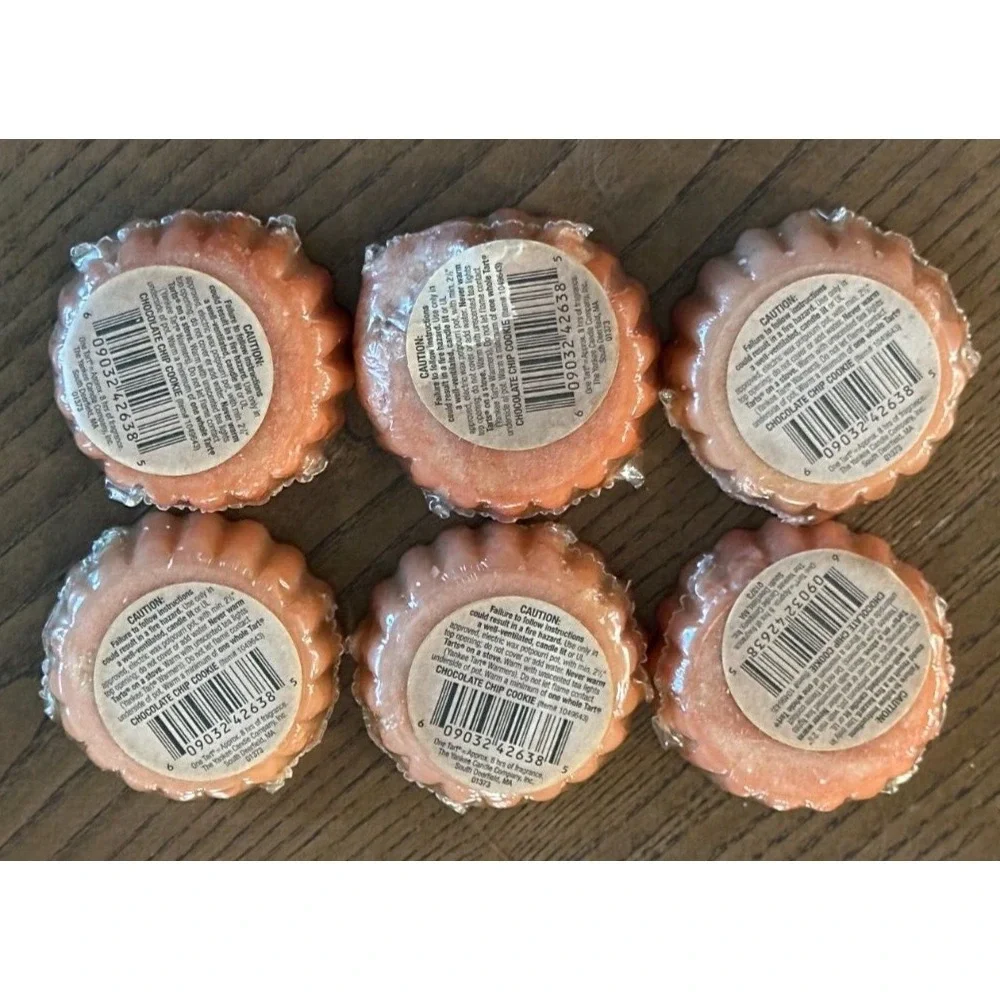 Lot of 6 Yankee Candle Tarts Wax Potpourri Chocolate Chip Cookie Melts 0.8oz New